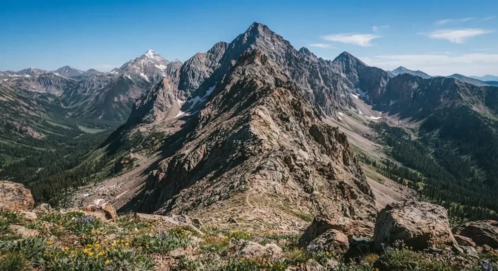 Mount Sneffels under a clear summer sky in the San Juan Mountains, Colorado Mount Sneffels under a clear summer sky in the San Juan Mountains, Colorado