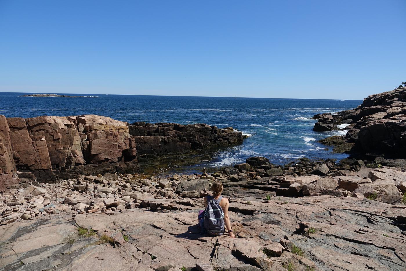 The Otter Cliffs, 110 feet of pink granite dropping into the Atlantic, Acadia National Park