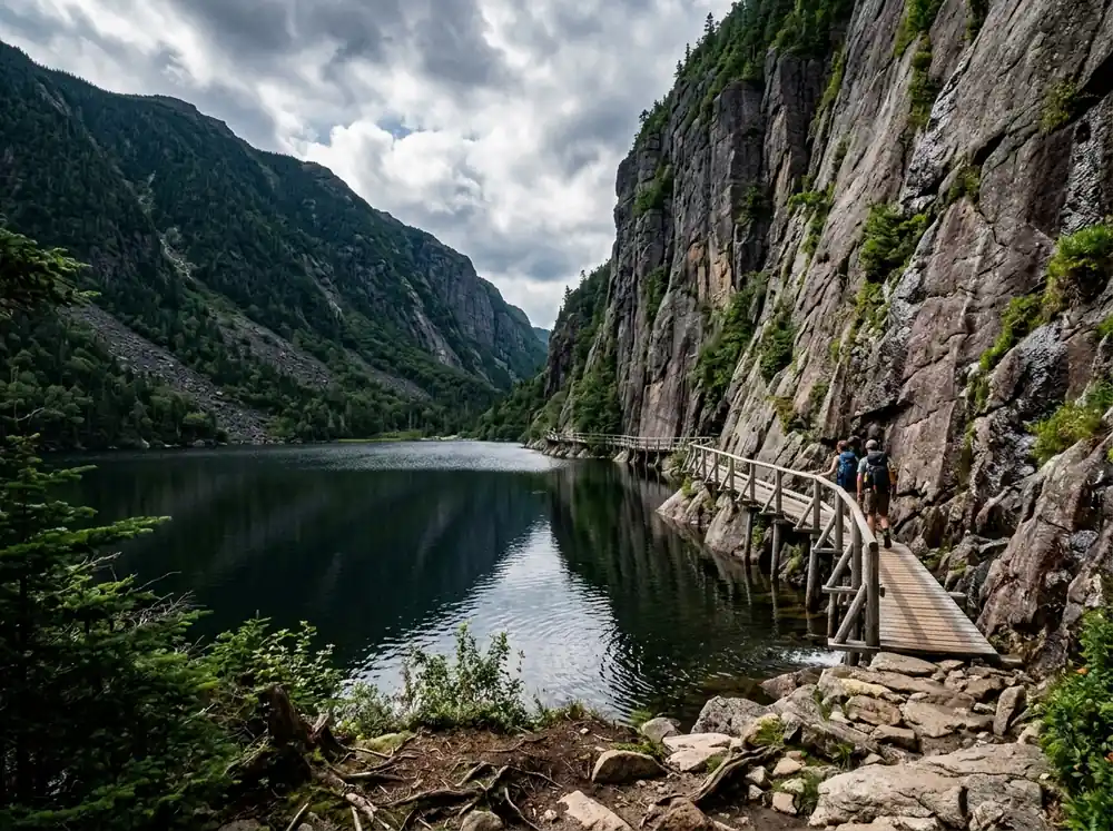 Avalanche Pass · the ladders down to Marcy Brook