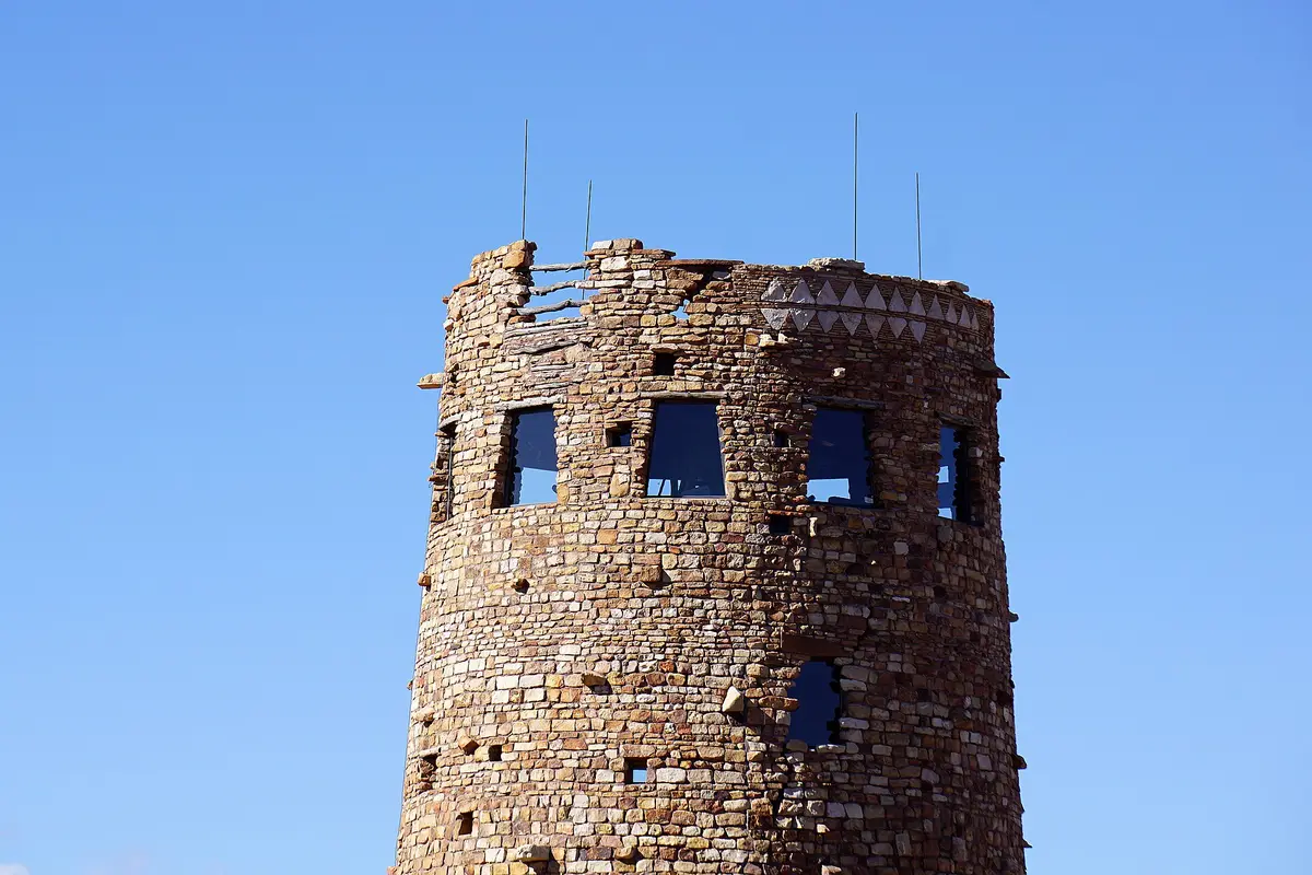 The Desert View Watchtower on the Grand Canyon rim