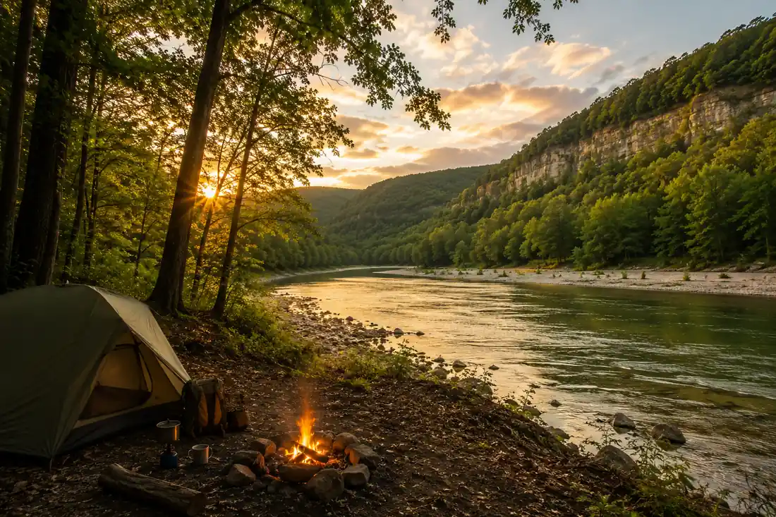 Backcountry camp along the BRT