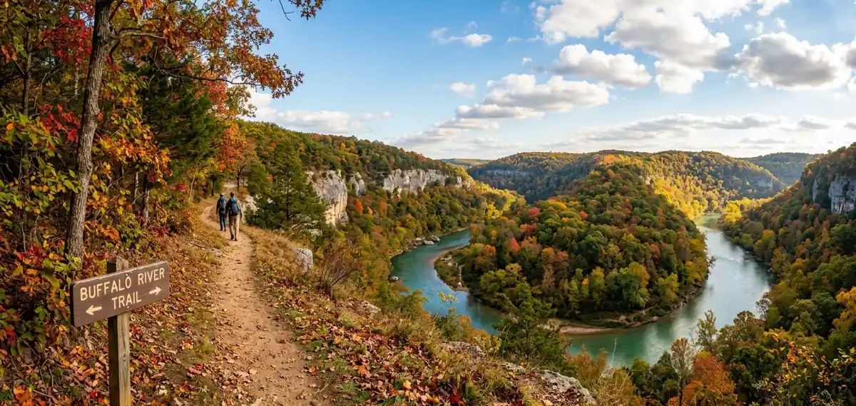 The Buffalo River Trail above the river