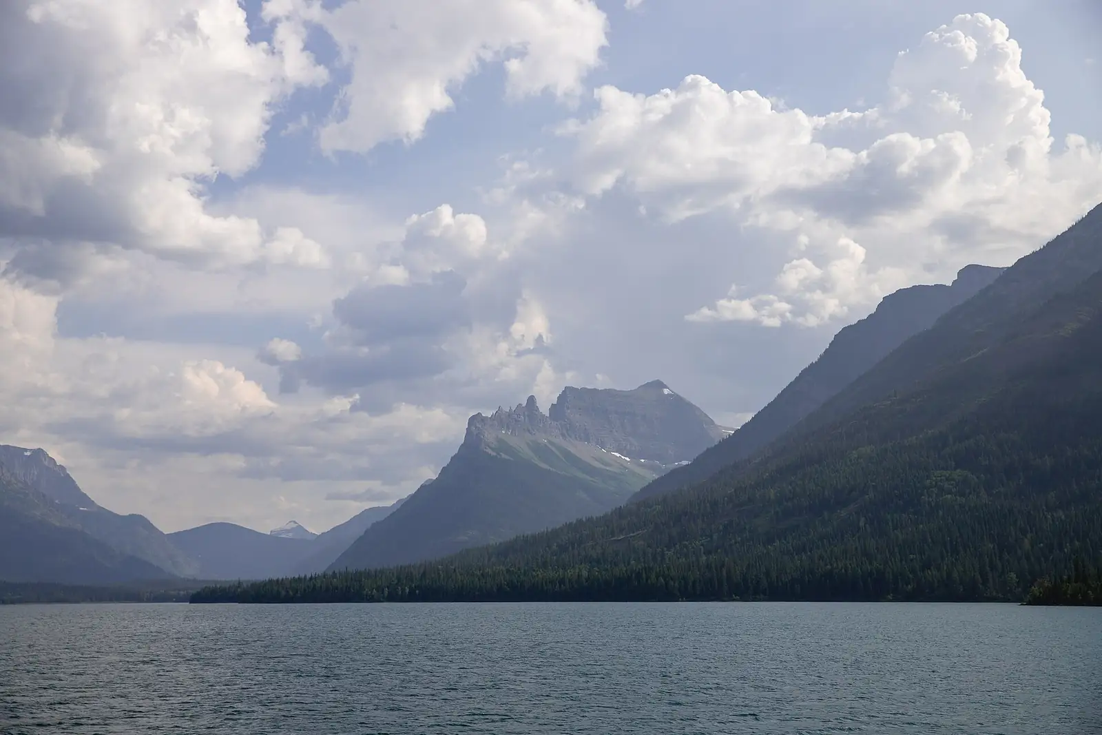 Upper Waterton Lake · it runs into Montana