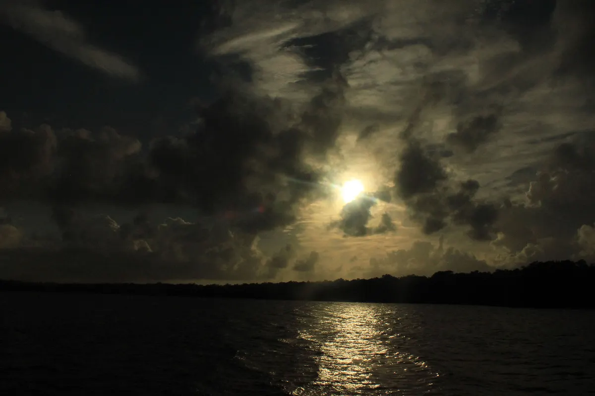 Sunset over the backcountry bays