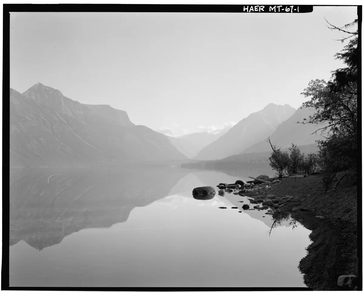The colorful pebble shoreline of Lake McDonald