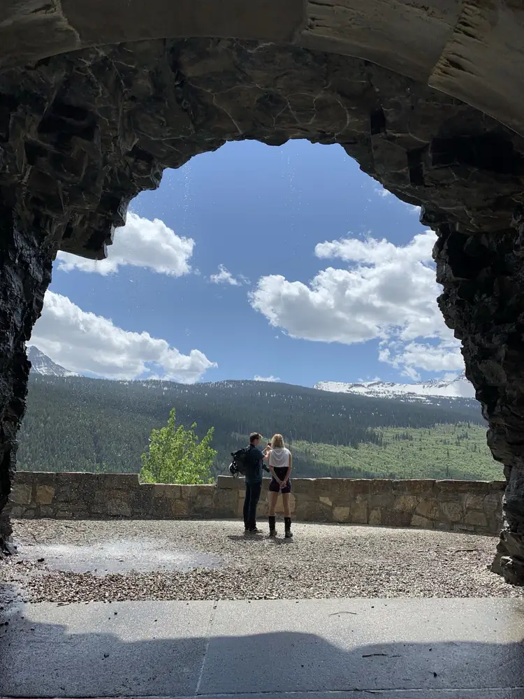 Through the stone arch