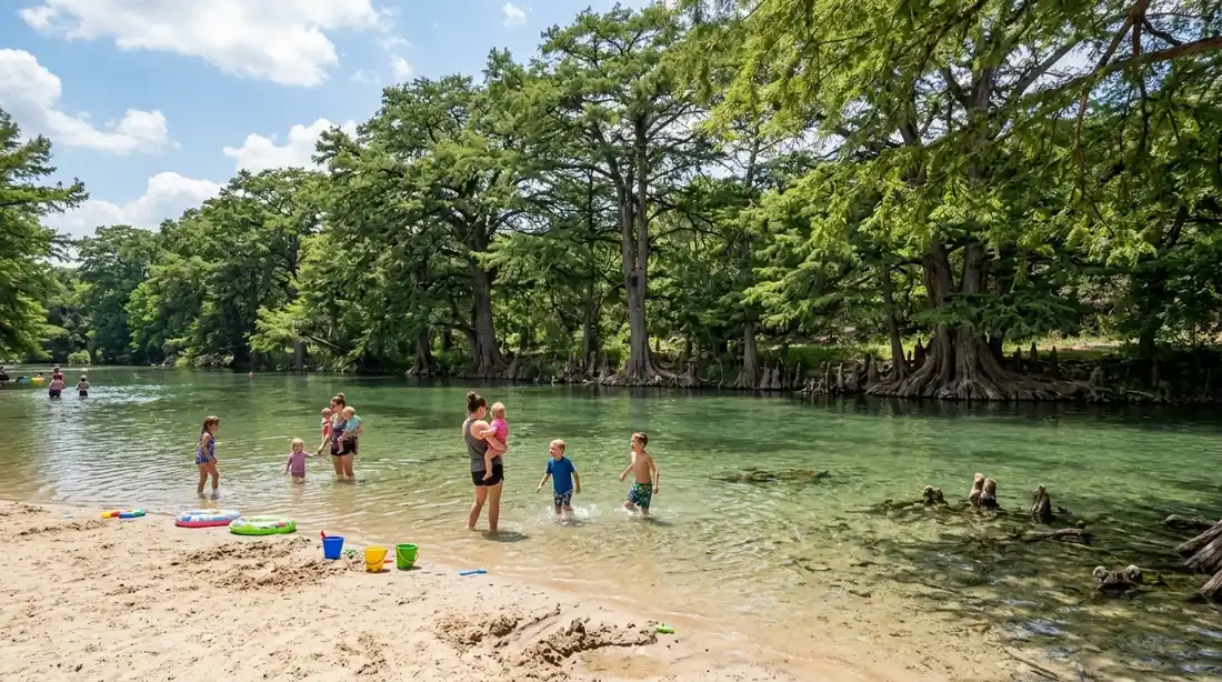 Pedernales · the sandy swimming area