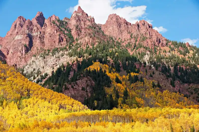 Gold under the red peaks