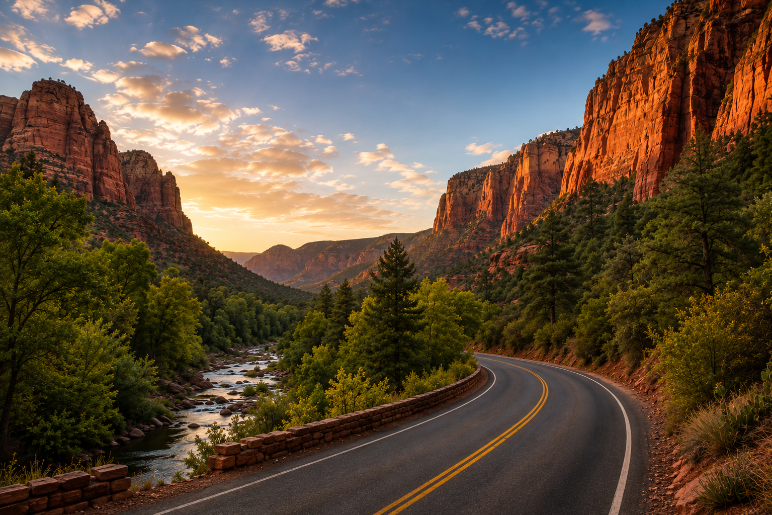 Scenic red rock drive near Sedona