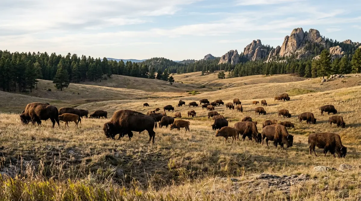 Custer State Park · free-roaming bison on the Wildlife Loop