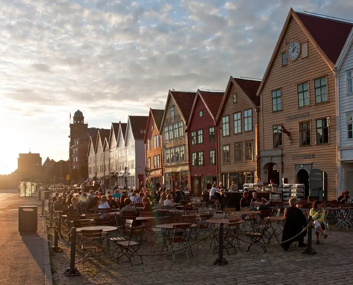 Evening on the Bryggen waterfront