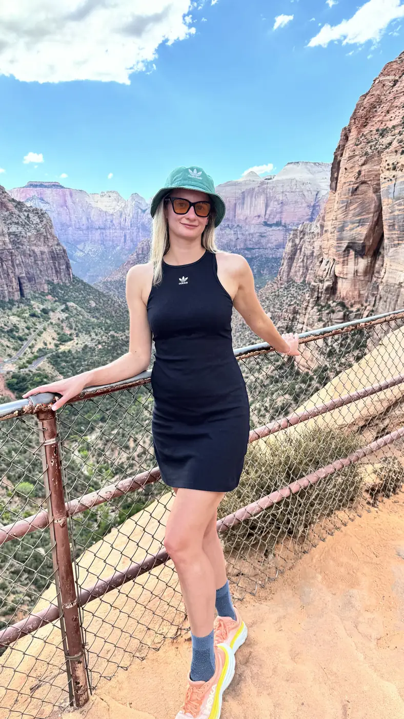 The Towers of the Virgin above Zion Canyon, seen from the east side of the tunnel